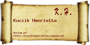 Kuczik Henrietta névjegykártya